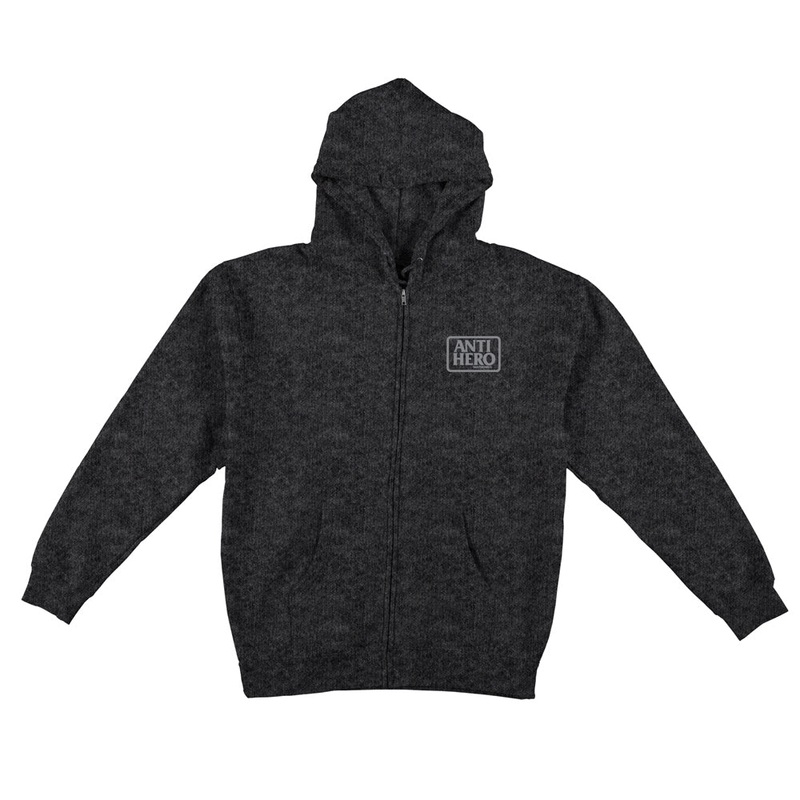 ANTIHERO RESERVE HOOD ZIP UP CHARCOAL HEATHER SMALL