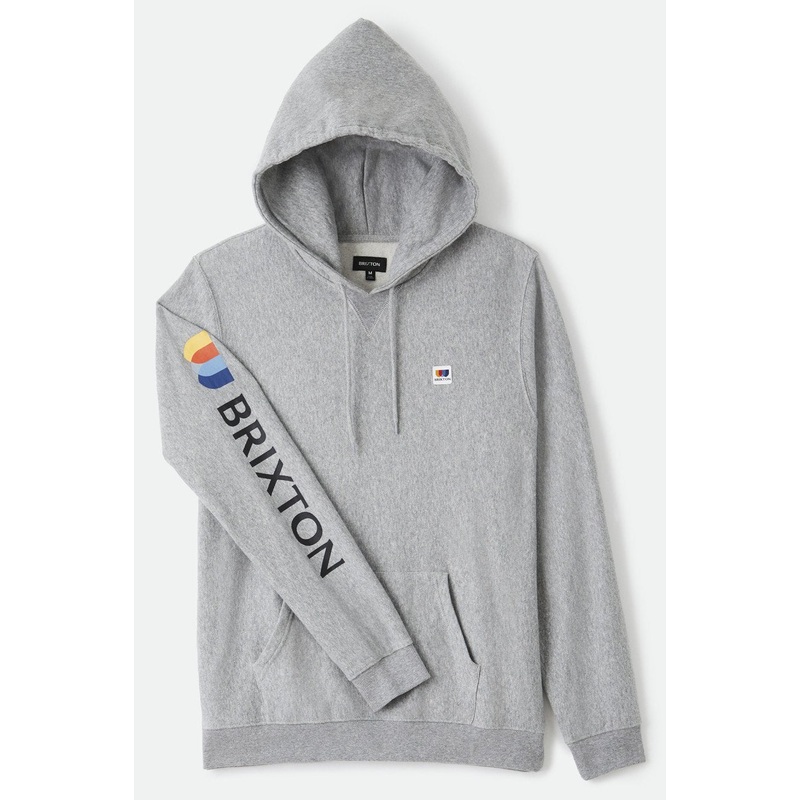 BRIXTON STEM X HOOD HEATHER GREY SMALL