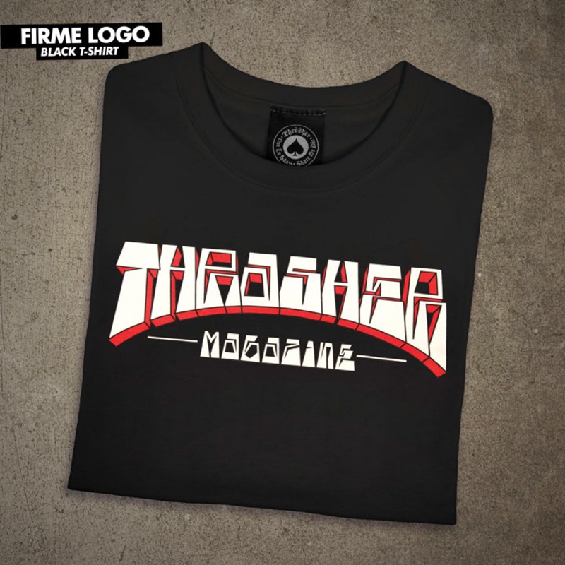 THRASHER T-SHIRT FIRME LOGO SS BLACK SMALL